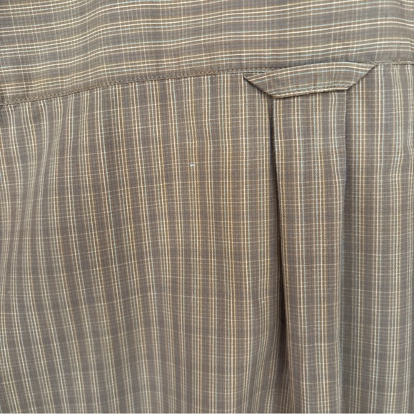 Columbia Sportswear Short Sleeve Pocket Button-down Shirt Fish Brown Cabin Plaid - Picture 6 of 10